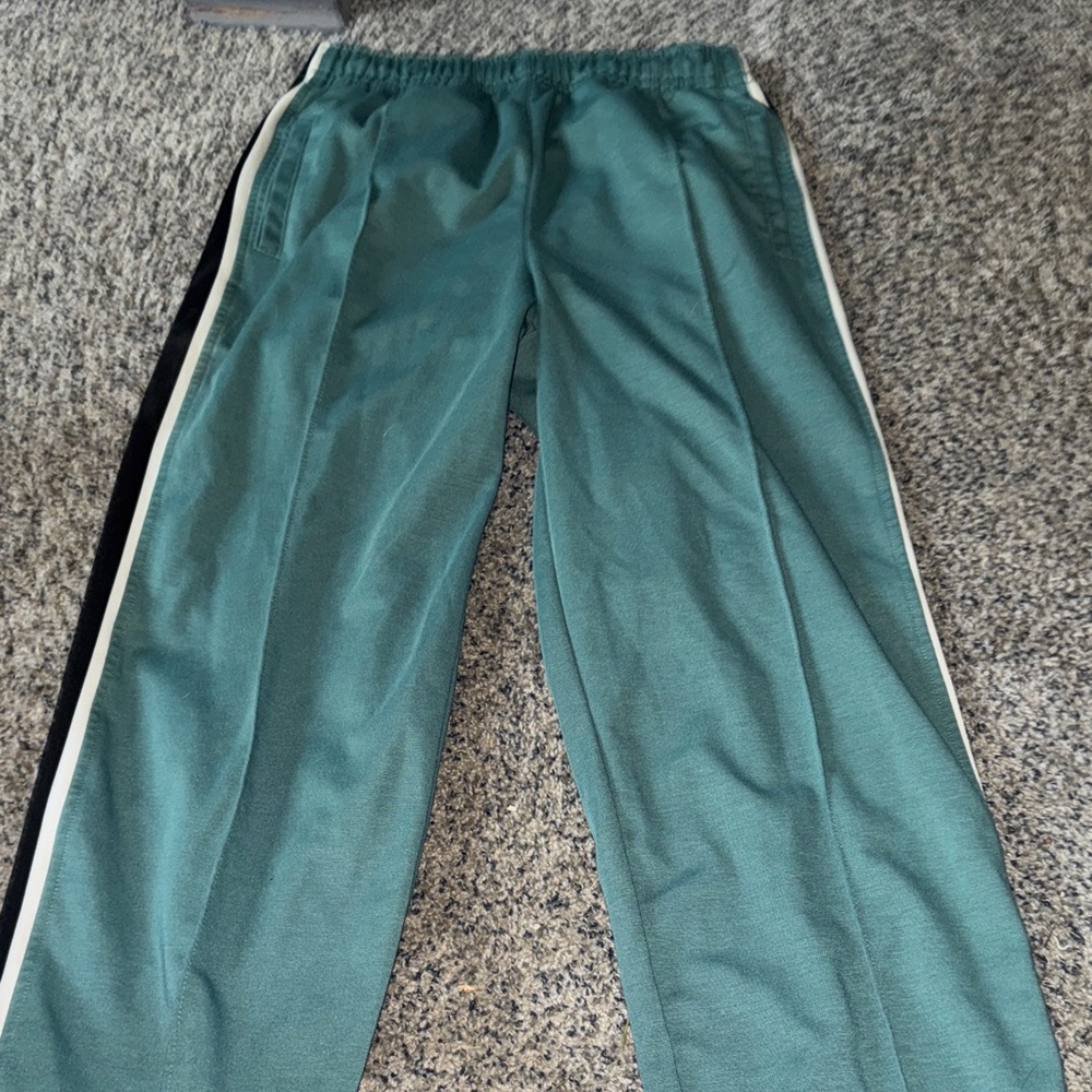 American Eagle Outfitters Green Sweatpants with Black and White Stripes